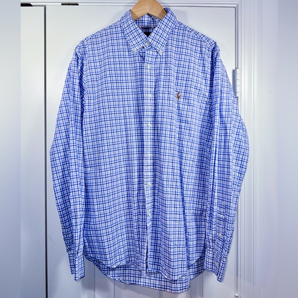 Ralph Lauren Other - Ralph Lauren Men's White and Blue Plaid Shirt XL